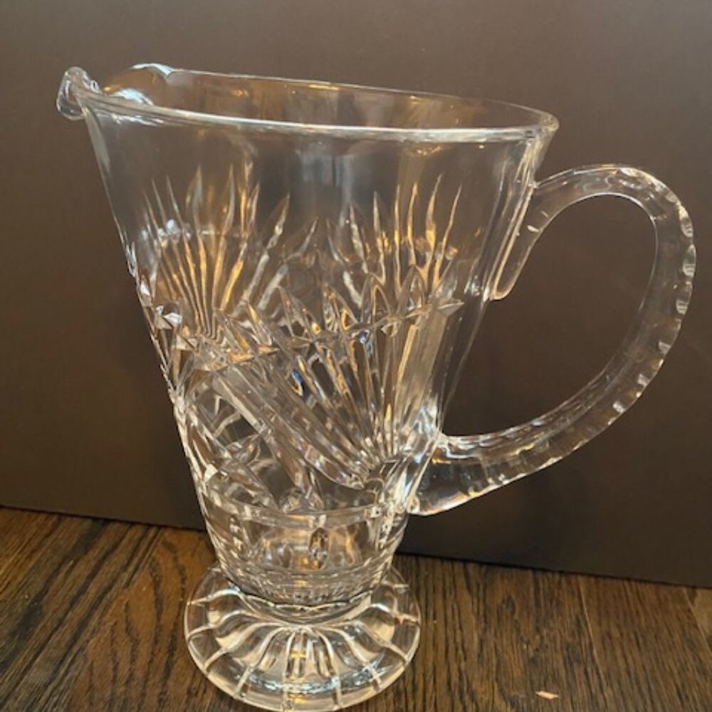 Quality Crystal pitcher - maker unknown 9 1/2"